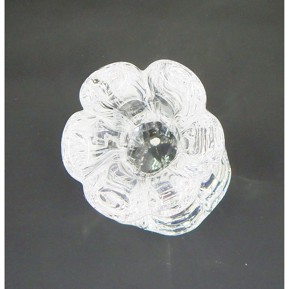 Orrefors Crystal Finger Swung Bud Vase Tulip Ribbed Melon Bulbous Signed - Picture 7 of 12